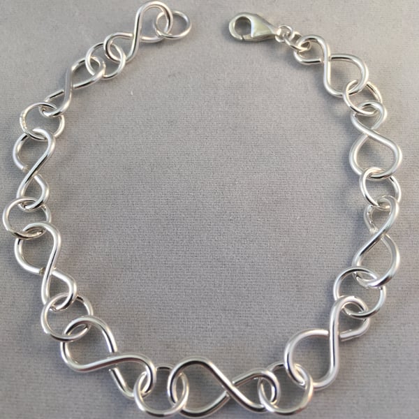 Silver infinity link bracelet