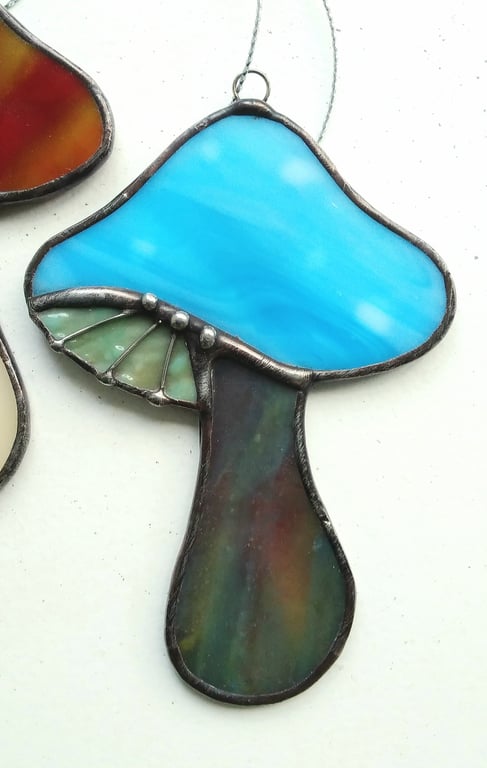 Stained Glass Magic Mushroom Ornament