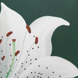 White Lily Original Acrylic Painting