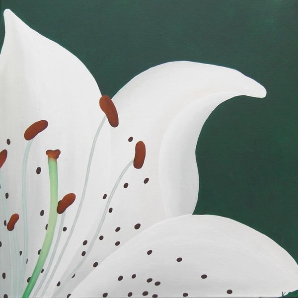 White Lily Original Acrylic Painting
