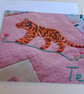 All occasion card - Pink Tiger Cub print based on my appliqued design - Image 1