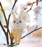 Easter Bunny, miniature rabbit doll, yellow outfit - Image 4