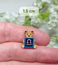 Libra Bear Pin, Handmade Tiny Star Sign Wooden Teddy Badge - Image 5