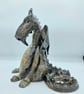 Dragon Sculpture. Handmade Ceramic. Textured, glossy, full of character