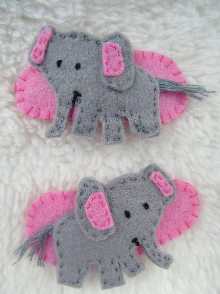 Elephant hair clips, toddler hair accessories