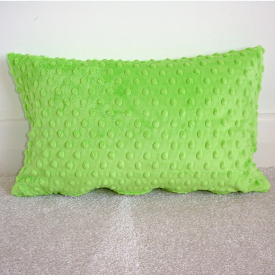 Bright Green Tempur Travel Pillow Cover 16x10 Soft Cuddlesoft Minky Spots SMALL