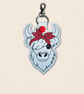 Highland Cow Keyring - Embroidered Cow With Bandana Bag Charm