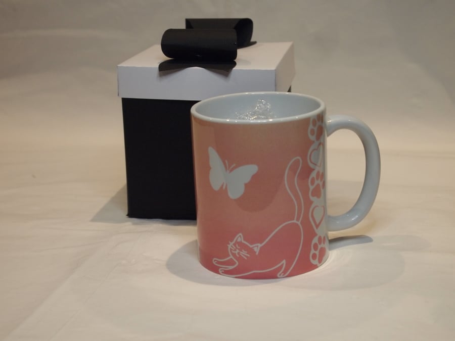 Cat and Butterfly Mug