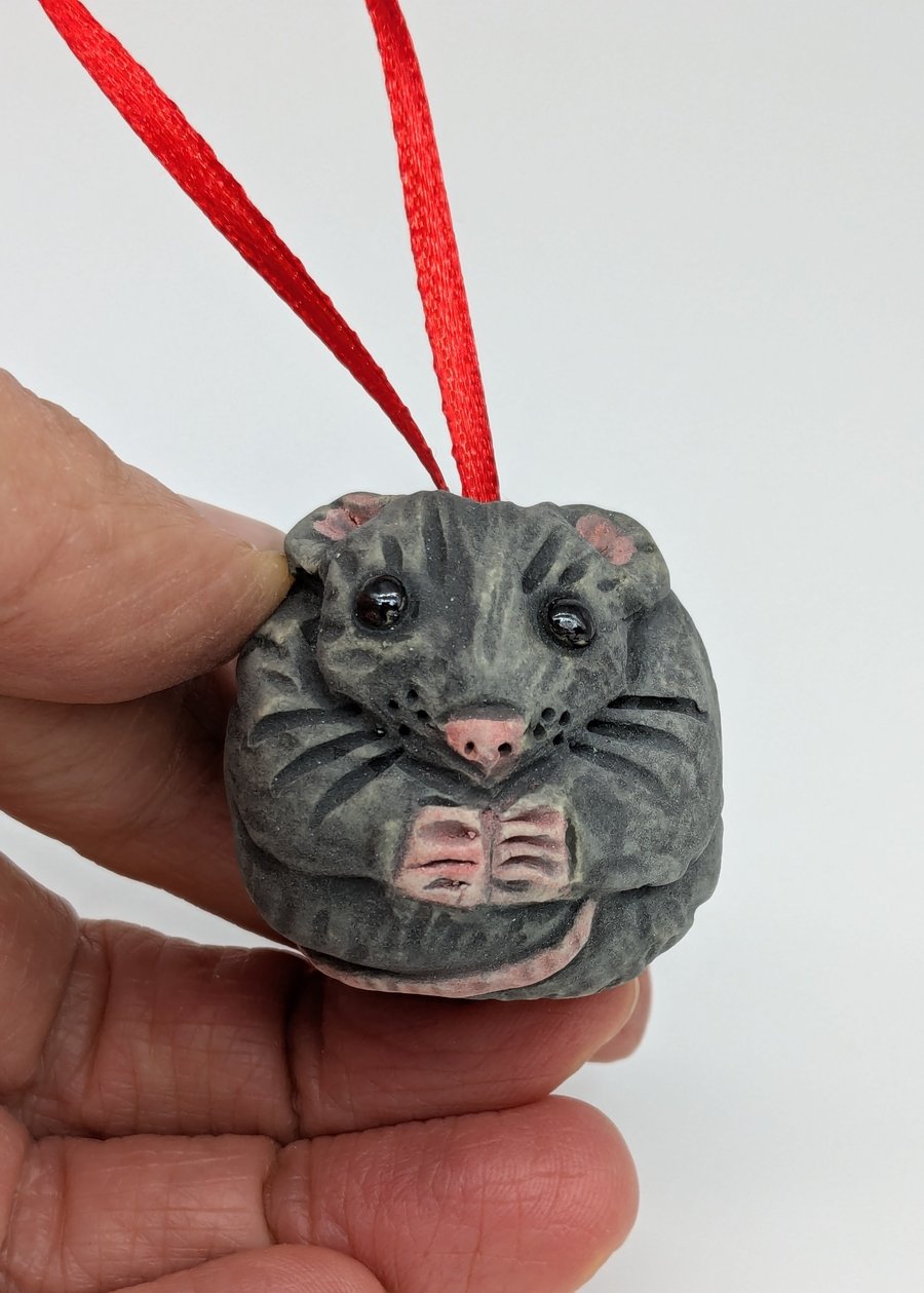 Grey Rat - Little Creatures Range - on ribbon