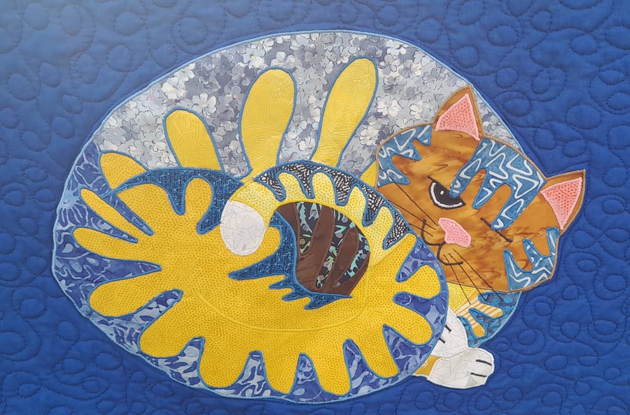 Sleepy Tabby Wall Hanging