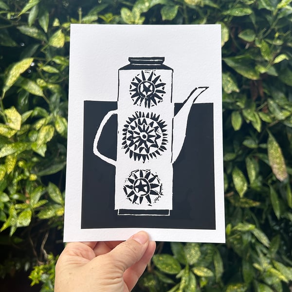 'Retro Coffee Pot' A5 Digital Print 