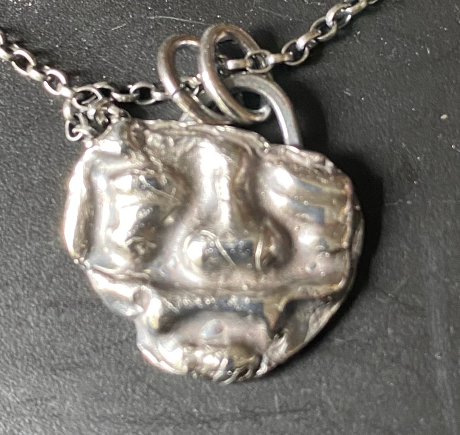 Silver Bartmann cartouche pendant