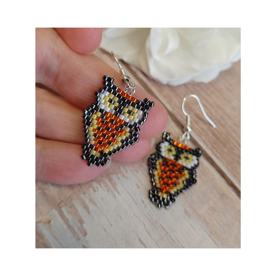 BEADWORK OWL EARRINGS KIT WITH VIDEO TUTORIAL