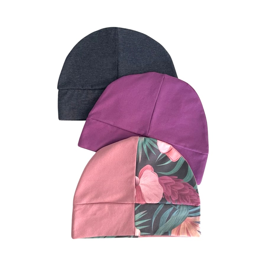 Women's Beanie Hats 3 Pack, Elastic Yoga Beanie Cap, Chemo Cotton Hat