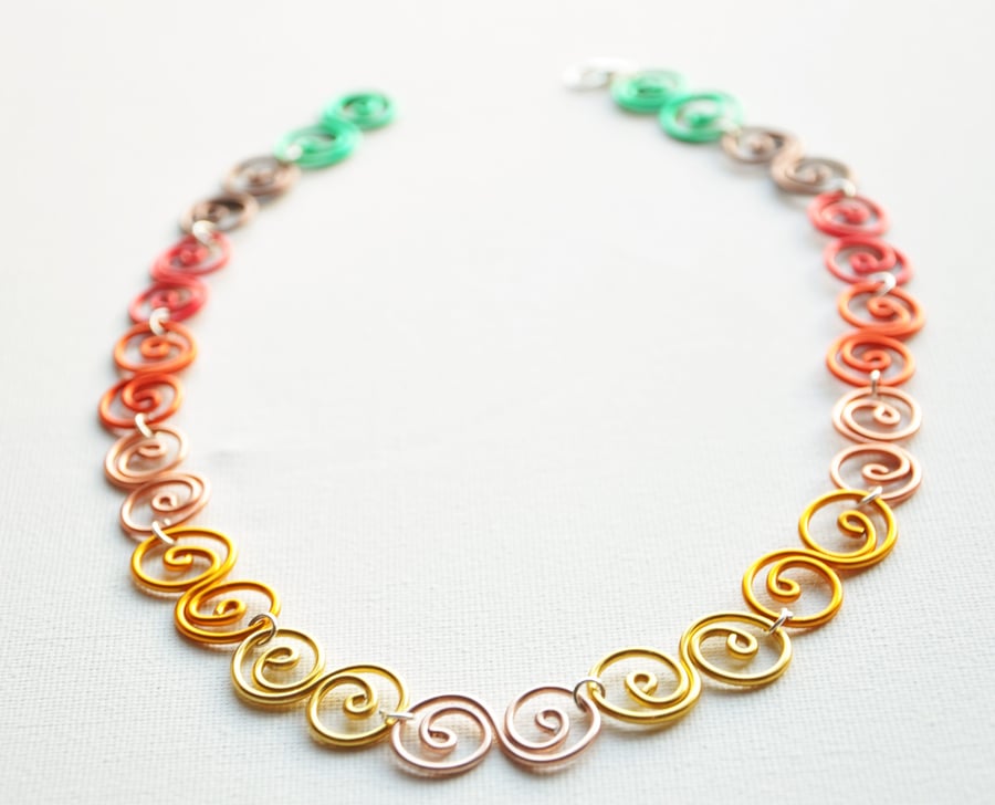 Wire wrapped necklace, Bold necklace, Statement necklace, Quirky necklace