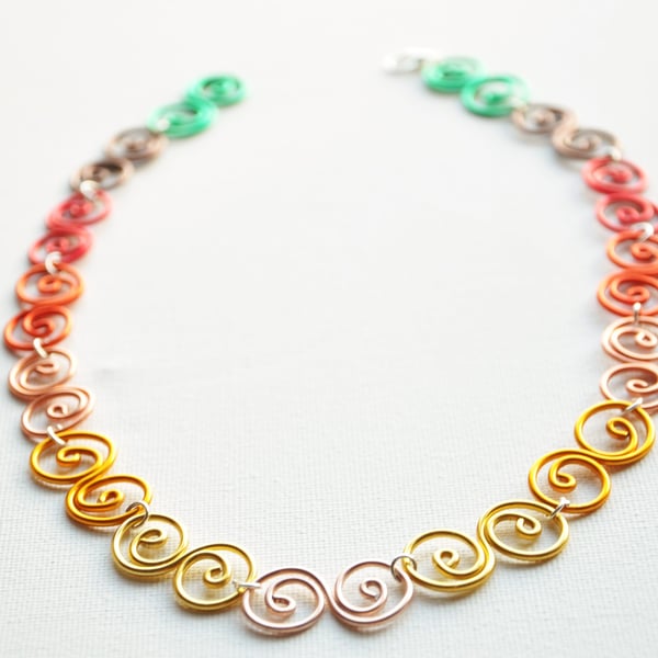 Wire wrapped necklace, Bold necklace, Statement necklace, Quirky necklace