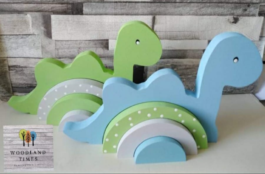 Dinosaur shelf  stacker, wooden  bedroom decor, nursery decor, shelf sitter, 