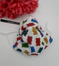 Face mask,  medium, gummy bears, adjustable,  nose wire,  3 layer.  - Image 5