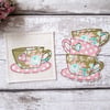 Bookmark and coaster set, book and tea gift