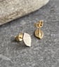 9ct gold leaf pattern earrings, Gift for nature lover - Image 2