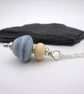 blue sea lampwork glass cone pendant necklace - Image 3