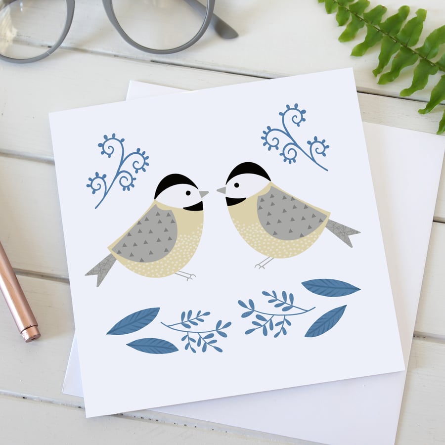 Garden Bird Coal Tit Greetings Card