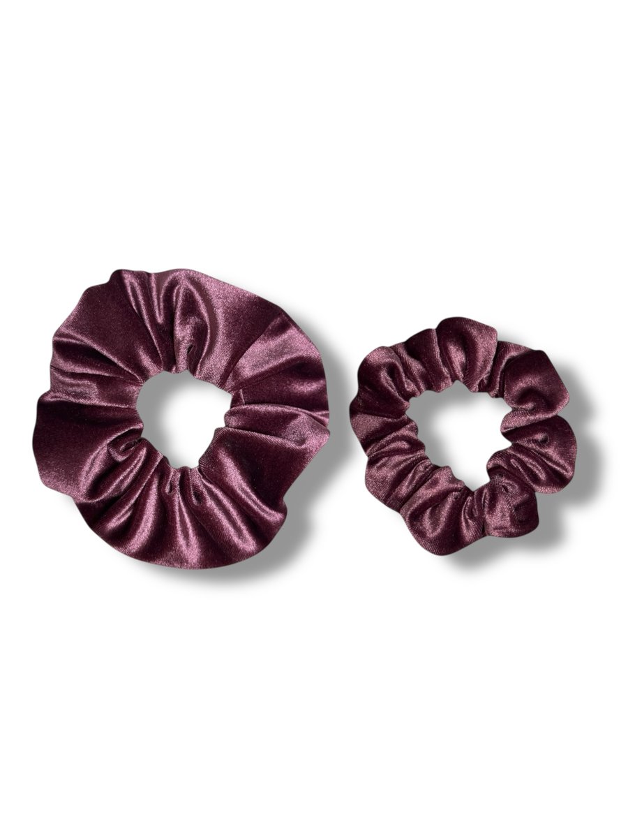 Set of 2 - Grape Velvet Scrunchies - Regular & Large
