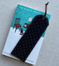 Bookmarks Japanese Fabric Indigo Blue Interlocking Circles - Image 5