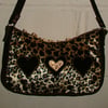 QUIRKY ANIMAL PRINT HEART HANDBAG WIth RIBBON BACK