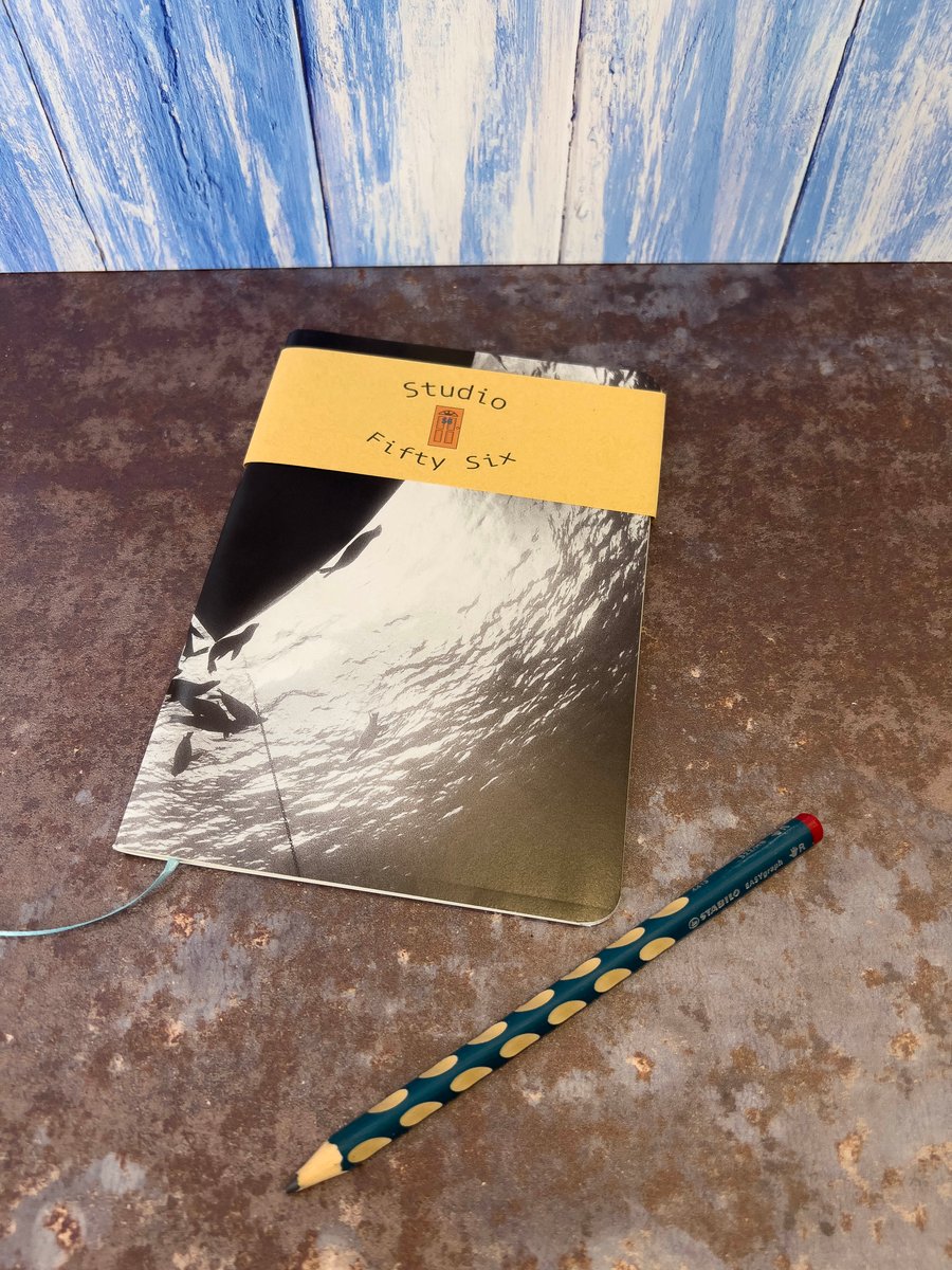 Notebook, Marine themed, A5 (ish), made from up-cycled and recycled materials.