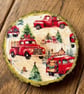 Christmas Wooden Disc Drinks Coaster - Image 1