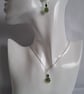 Green agate earings and pendant