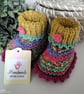 Baby Girl's Hand Knitted Designer Booties 0-3 months size  - Image 5