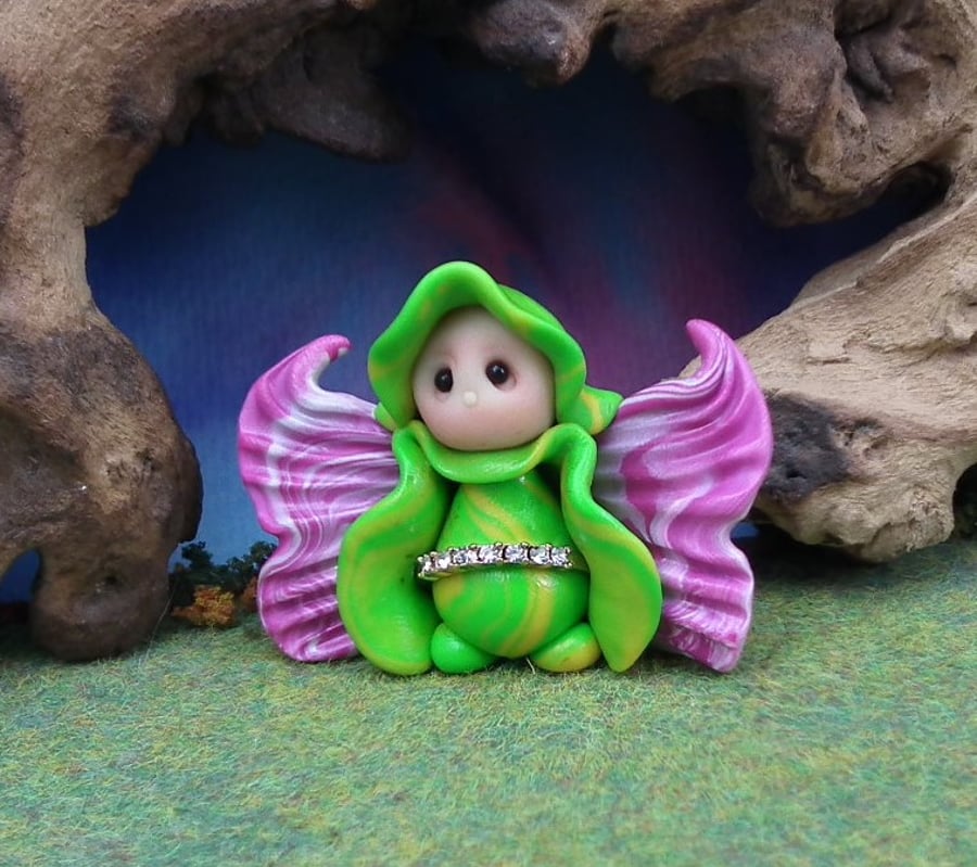 Angelic Summer Equinox Gnome 'Sepal' w veined wings OOAK Sculpt by Ann Galvin