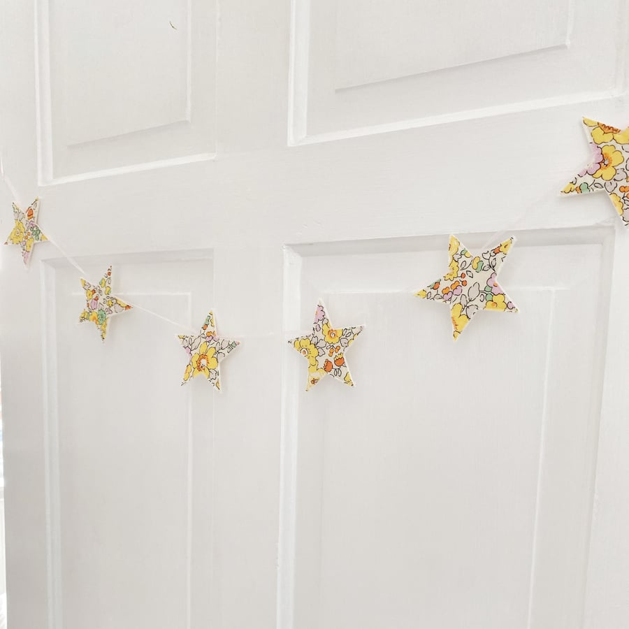 Yellow Floral Star Garland in Liberty of London Betsy Fabric