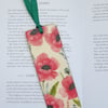 Poppies wooden bookmark, poppy decoupage, booklover gift 