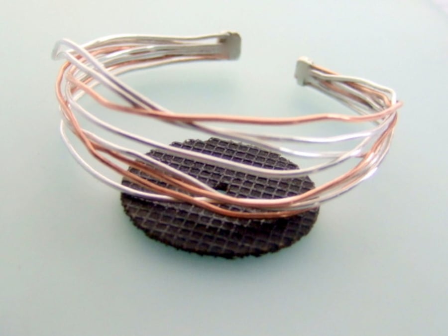Silver organic sunglow bangle