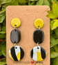 Stylish Trio Colour Polymer Clay Drop Earrings