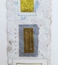 Hearts with Gold Silver & White Handstitched Geometric Small Art Pictures - Image 2