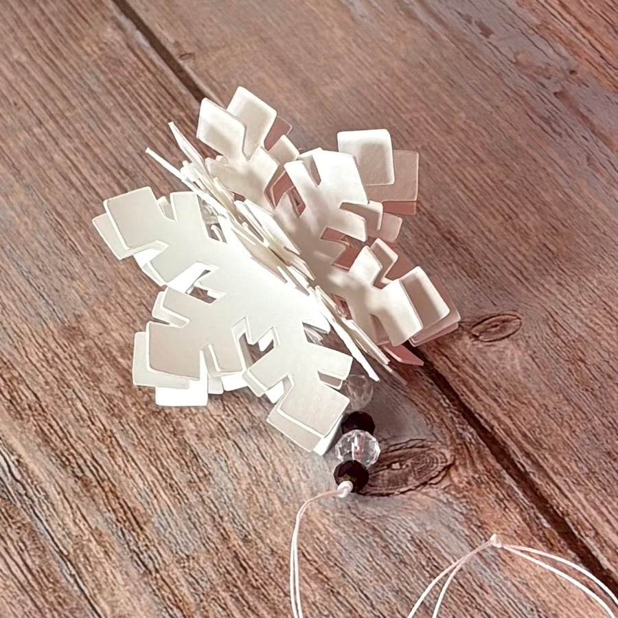Snowflake Bauble - Purple Beads