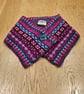 Fair Isle 'Peerie' Neckwarmer Heather and Pinks - Image 2