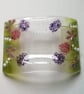 Candle arch, fused glass floral tealight rest, alliums and Lily of the valley, g - Image 10
