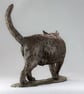  Bronze Resin Walking Cat Statue Large Garden Sculpture - Image 4