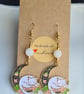 Cat Moon Earrings - White Beads - Image 2