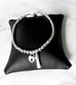 Sterling Silve Heart Lock & Tassel Charm Bracelet, Beaded Ball Bracelet - Image 8