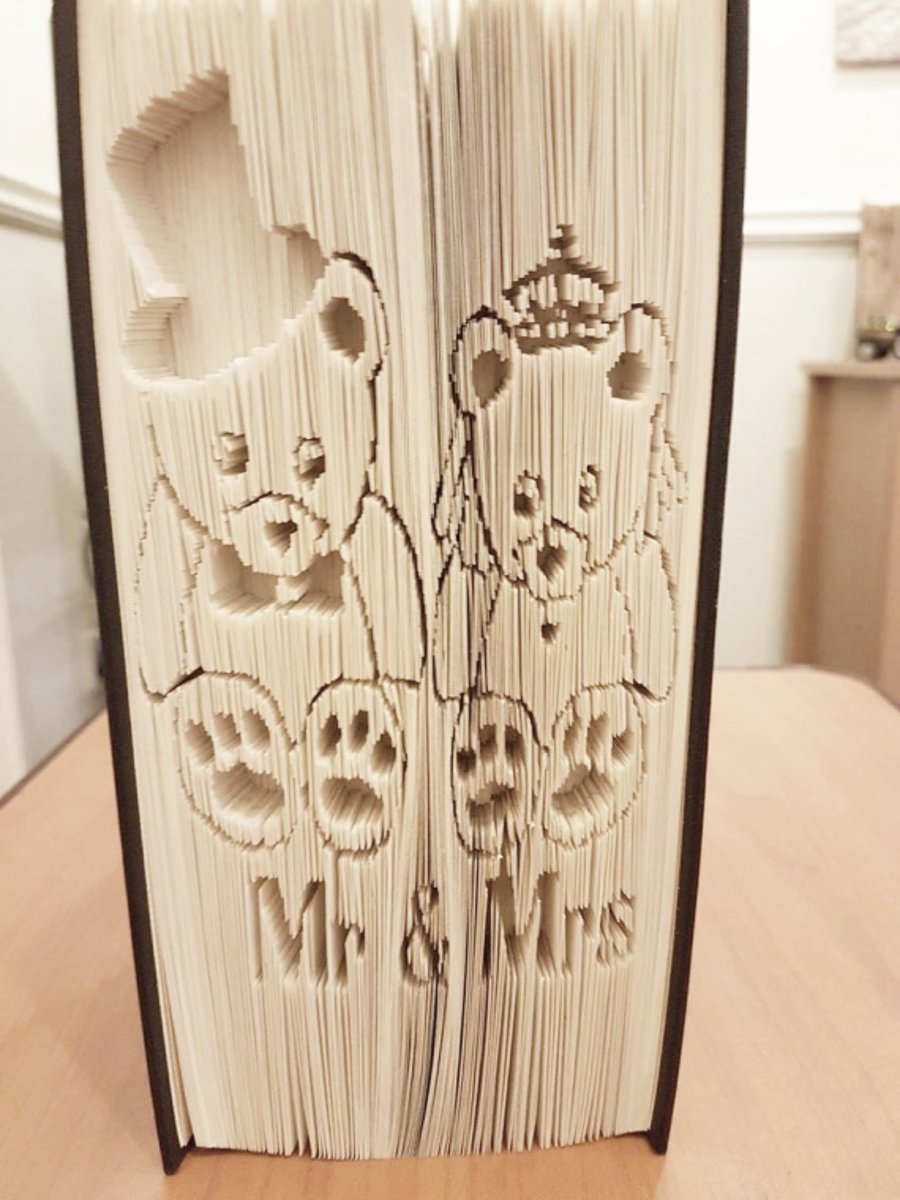 Mr & Mrs Bears CUT & FOLD Book Folding Pattern - EMAILED PDF PATTERN