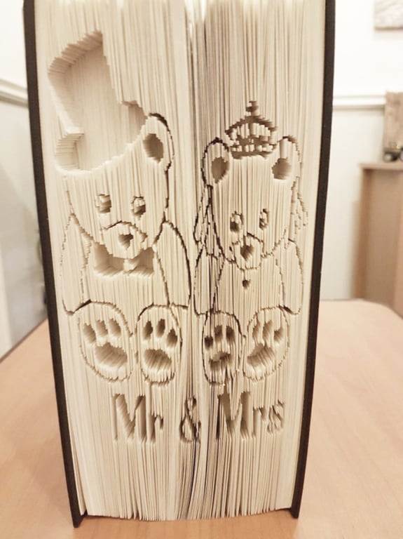 Mr & Mrs Bears CUT & FOLD Book Folding Pattern - EMAILED PDF PATTERN