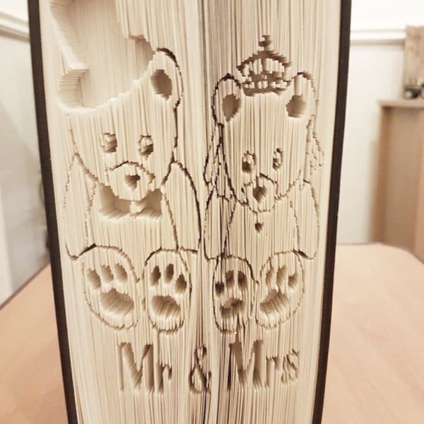 Mr & Mrs Bears CUT & FOLD Book Folding Pattern - EMAILED PDF PATTERN