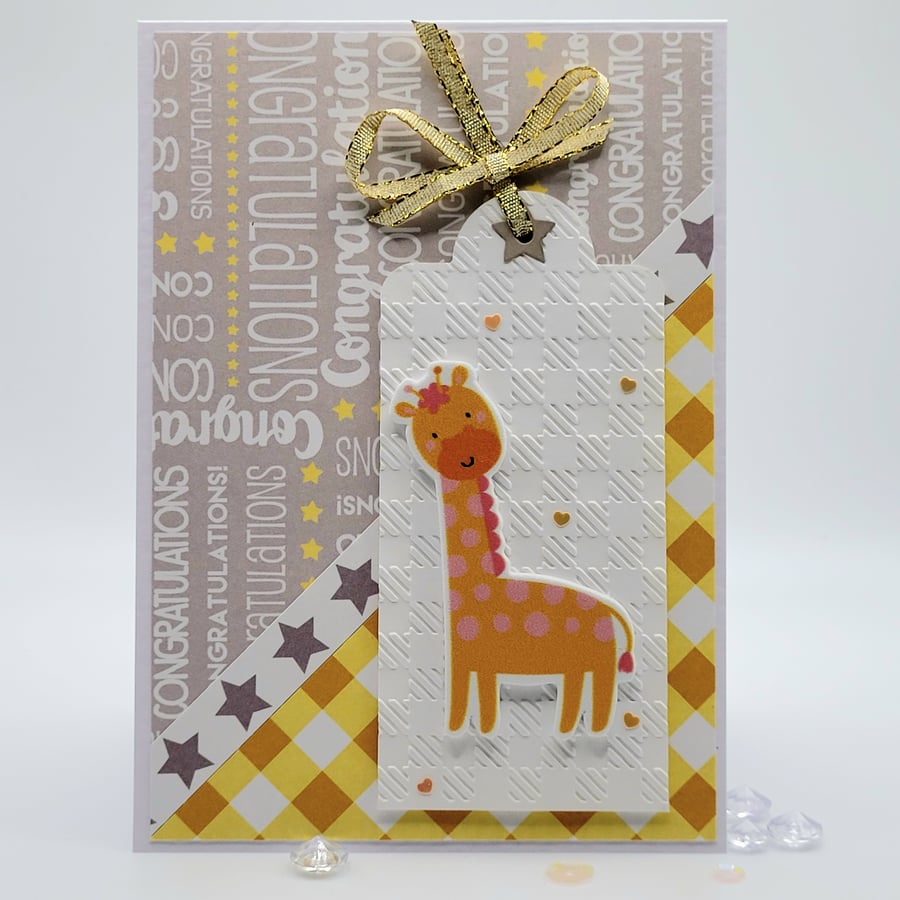 Giraffe Baby Card - New Baby Greeting Cards - Congratulations 