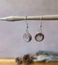 Ceramic disc dangle earrings in Brown Speckled  - Image 2